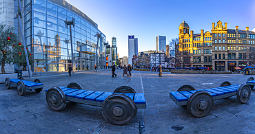 View of Exchange Square, Manchester, Lancashire, England, United Kingdom, Europe