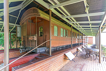 View of train in Ditsong Kruger Museum, Paul Kruger's former home, Pretoria Central, Pretoria, South Africa, Africa