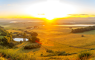 View of landscape from Kloppenheim Country Estate at sunrise, Machadodorp, Province of Mpumalanga, South Africa, Africa