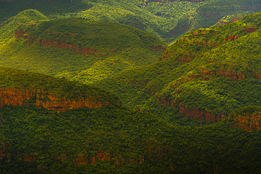 View of layers of landscape in the Blyde River Canyon, Province of Mpumalanga, South Africa, Africa