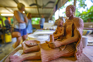 View of pottery in interior workshop of traditional Eswatini crafts, Ngwenya, Mbabane Eswatini, Africa