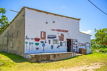 View of furniture shop in traditional Zulu village, Veyane Cultural Village, Khula, Khula Village, KwaZulu-Natal Province, South Africa, Africa