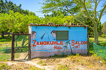 View of hair salon in traditional Zulu village, Veyane Cultural Village, Khula, Khula Village, KwaZulu-Natal Province, South Africa, Africa