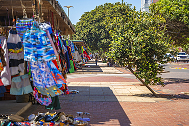 View of colourful souvenirs on promenade, Durban, KwaZulu-Natal Province, South Africa, Africa