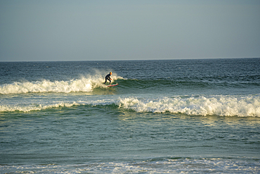 View of surfer, Cape St. Francis, Eastern Cape Province, South Africa, Africa