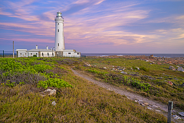 View of Seal Point Lighthouse at sunset, Cape St. Francis, Eastern Cape Province, South Africa, Africa