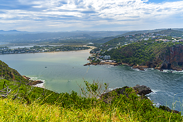 View of the Heads and Knysna River from Featherbed Nature Reserve, Knysna, Garden Route, Western Cape, South Africa, Africa