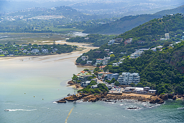 View of the Heads and Knysna River from Featherbed Nature Reserve, Knysna, Garden Route, Western Cape, South Africa, Africa