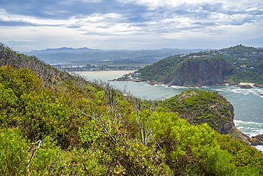 View of the Heads and Knysna River from Featherbed Nature Reserve, Knysna, Garden Route, Western Cape, South Africa, Africa