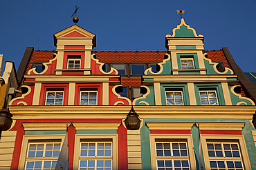 Colourful facades, Market Square, Old Town, Wroclaw, Silesia, Poland, Europe