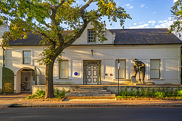 View of whitewashed architecture, Stellenbosch Central, Stellenbosch, Western Cape, South Africa, Africa