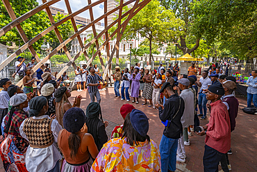 View of gathering at Arch for Arch, Cape Town, Western Cape, South Africa, Africa