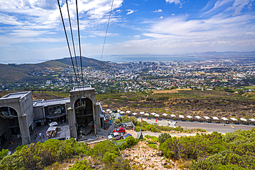 View of Cape Town from Table Mountain Aerial Cableway, Cape Town, Western Cape, South Africa, Africa