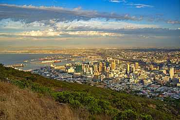 View of Cape Town from Signal Hill at sunset, Cape Town, Western Cape, South Africa, Africa