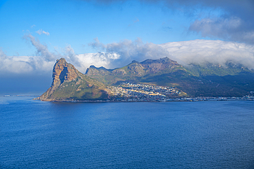 View of Hout Bay from Chapmans Peak Drive, Hout Bay, Table Mountain National Park, Cape Town, Western Cape, South Africa, Africa