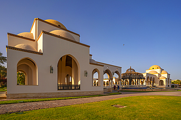 View of Arrival Piazza in Sahl Hasheesh Old Town, Sahl Hasheesh, Hurghada, Red Sea Governorate, Egypt, North Africa, Africa