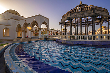 View of Arrival Piazza in Sahl Hasheesh Old Town, Sahl Hasheesh, Hurghada, Red Sea Governorate, Egypt, North Africa, Africa