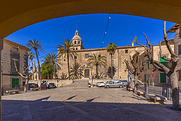 View of Sant Bartomeu church, Montuiri, Majorca, Balearic Islands, Spain, Mediterranean, Europe