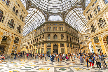 View of Galleria Umberto I interior, historic centre, UNESCO World Heritage Site, Naples, Campania, Italy, Europe