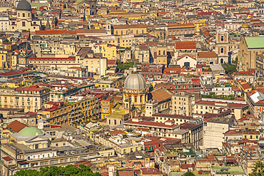 Elevated view of Naples skyline from Castel Sant'Elmo, Naples, Campania, Italy, Europe