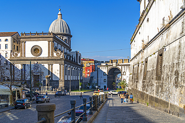 View of Chiesa di Santa Caterina a Formiello church in Piazza Enrico de Nicola, Naples, Campania, Italy, Europe