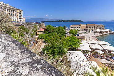 View of Faliraki Corfu in Corfu Town, Corfu, Ionian Sea, Greek Islands, Greece, Europe