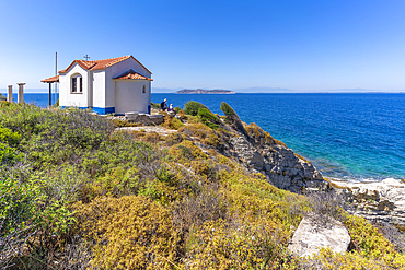 View of Church of the Holy Apostles in Thassos Town, Thassos, Aegean Sea, Greek Islands, Greece, Europe