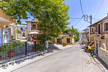 View of shop and street, Theologos, Thassos, Aegean Sea, Greek Islands, Greece, Europe