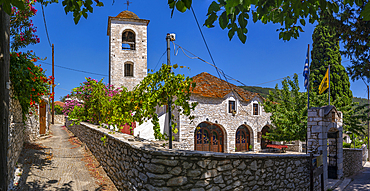 View of Church of Agia Paraskevi in Theologos, Theologos, Thassos, Aegean Sea, Greek Islands, Greece, Europe