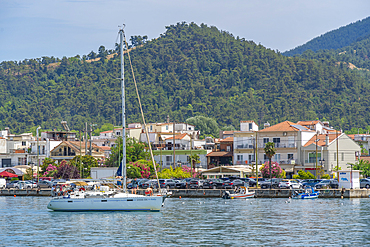 View of buildings and the harbour in Thassos Town, Thassos, Aegean Sea, Greek Islands, Greece, Europe