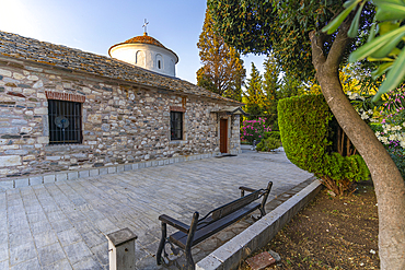 View of Holy Church of Saint Nicholas in Thassos Town, Thassos, Aegean Sea, Greek Islands, Greece, Europe