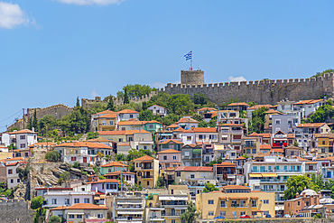 View of Kavala Fortress from the port, Kavala, Dimos Kavalas, Eastern Macedonia and Thrace, Gulf of Thasos, Gulf of Kavala, Greece, Europe