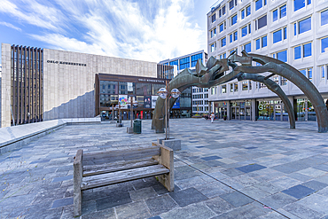 View of Oslo Concert Hall and Turid Angell Eng in Johan Svendsens Plass, Oslo, Norway, Scandinavia, Europe