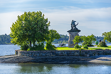 View of Bygdoy WW II Navy Memorial from The Fram Museum, Bygdoynesveien, Oslo, Norway, Scandinavia, Europe