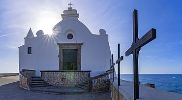 View of Chiesa del Soccorso church, Forio, Island of Ischia, Campania, Italy, Europe