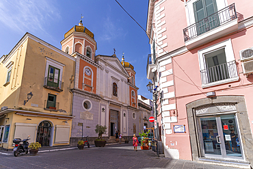 View of Basilica S. Maria Di Loreto and blue sky, Forio, Island of Ischia, Campania, Italy, Europe