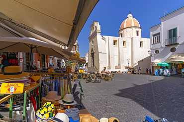 View of Chiesa di San Gaetano church in Piazza Medaglia d'Oro, Forio, Island of Ischia, Campania, Italy, Europe