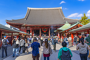 View of Senso-ji Temple, Asakusa, Taito City, Tokyo, Japan, Asia