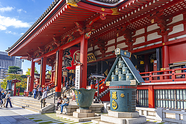 View of Senso-ji Temple, Asakusa, Taito City, Tokyo, Japan, Asia