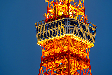 View of Tokyo Tower at night, Minato City, Tokyo, Honshu, Japan