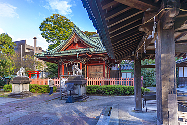 View of the Ozaki Shrine on a sunny day, Kanazawa City, Ishikawa Prefecture, Honshu, Japan