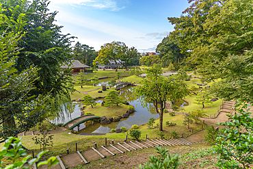 View of Gyokusenin Maru Garden in the grounds of Kanazawa Castle, Kanazawa City, Ishikawa Prefecture, Honshu, Japan