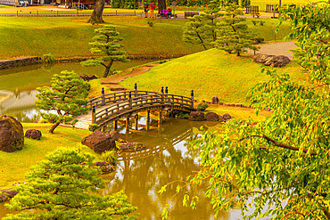 View of Gyokusenin Maru Garden in the grounds of Kanazawa Castle, Kanazawa City, Ishikawa Prefecture, Honshu, Japan