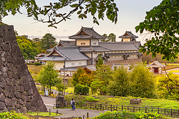 View of Hashizume-mon Gate, Kanazawa Castle, Kanazawa City, Ishikawa Prefecture, Honshu, Japan, Asia