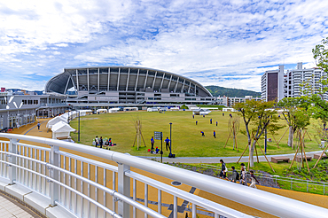 View of Edion Peace Wing Hiroshima Stadium, Motomachi, Naka Ward, Hiroshima, Japan, Asia