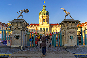 View of Christmas market at Charlottenburg Palace in Schloss Charlottenburg, Berlin, Germany, Europe