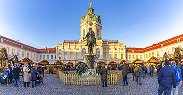 View of Christmas market at Charlottenburg Palace in Schloss Charlottenburg, Berlin, Germany, Europe