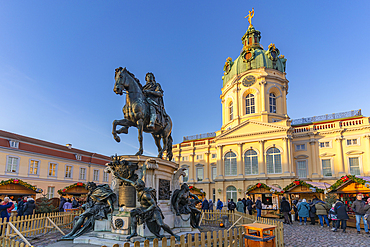 View of Christmas market at Charlottenburg Palace in Schloss Charlottenburg, Berlin, Germany, Europe