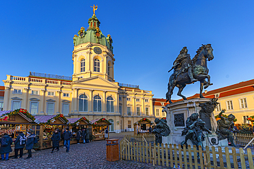 View of Christmas market at Charlottenburg Palace in Schloss Charlottenburg, Berlin, Germany, Europe