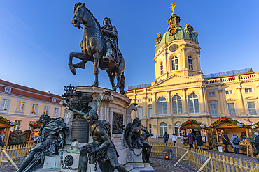 View of Christmas market at Charlottenburg Palace in Schloss Charlottenburg, Berlin, Germany, Europe